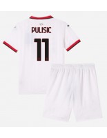 AC Milan Christian Pulisic #11 Vieraspaita Lasten 2024-25 Lyhythihainen (+ shortsit)